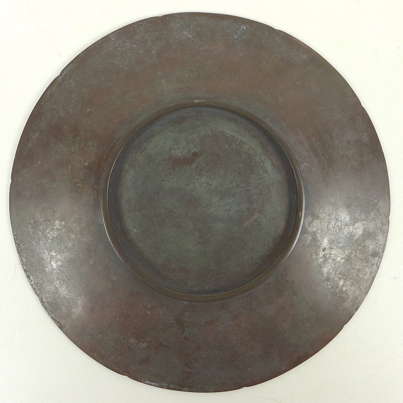 A Japanese bronze and mixed metal charger, Meiji period, - Image 2 of 4