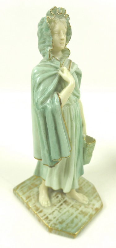 Two Royal Worcester porcelain figurines, the first modelled as an Irish girl, circa 1901, - Image 3 of 5