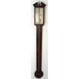 A 19th century mahogany stick barometer and thermometer by 'A Tarone, Dundee',