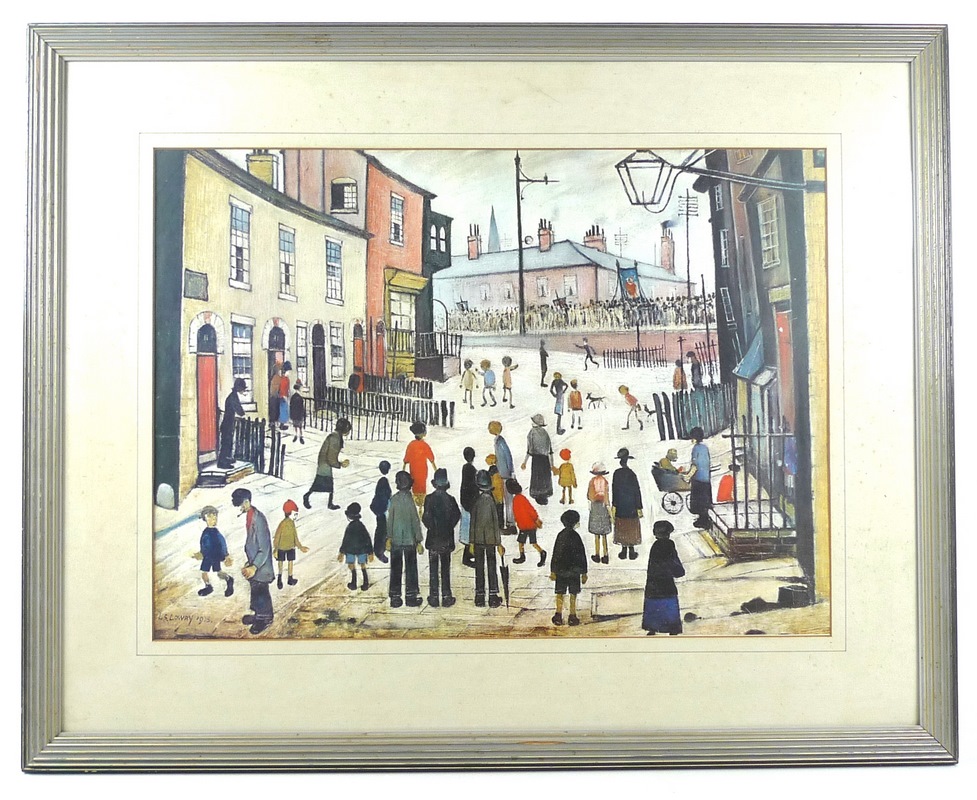 After Laurence Stephen Lowry (British, 1887-1976): 'A Procession', published by The Medici Society, - Image 2 of 5