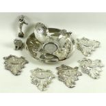 A collection of 18th century and later silver comprising a Continental 800 grade silver dish,