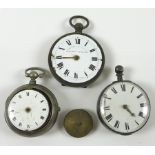 A group of three George III and later pocket watches, to comprise a pair cased pocket watch,