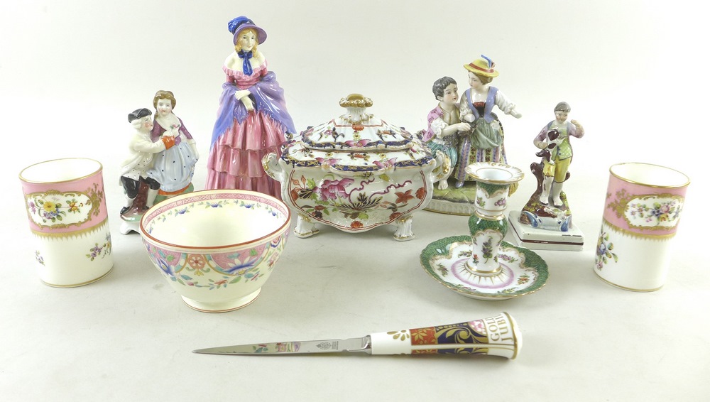 A group of English and Continental porcelain, 19th century and later,