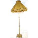 A Victorian brass standard lamp,