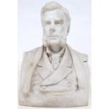 An Edwardian Carrara marble portrait bust, purportedly of the founder of a Northampton Shoemaker,