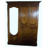 An Edwardian mahogany, line inlaid and crossbanded compactum,