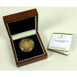 An Elizabeth II 2002 Jubilee Shield gold proof £5 sovereign, London Mint Office,