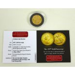 An uncirculated Elizabeth II 1957 gold sovereign, in plastic protective case, with certificate.