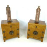 A pair of modern Chinese bedside cabinets, 52 by 40 by 60cm high,