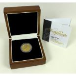 A George V gold sovereign, 1918, Bombay, India Mint, in wooden presentation box, with certificate.