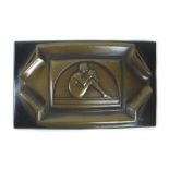 An Art Deco style bronze plaque, possibly an ashtray,