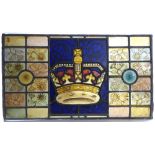 A Victorian stained glass window leaded panel,