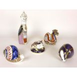 A group of Royal Crown Derby animal paperweights, comprising a Burmese Cat from the Royal Cats