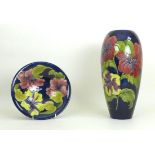 A large mid 20th century Moorcroft hibiscus pattern vase, impressed and painted marks to base