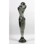 A Salviati & Co Murano glass sculpture, late 20th century, modelled as two lovers embracing,