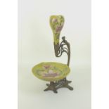 An Art Nouveau centrepiece in the style of WMF, the gilt metal mount in the form of a young girl