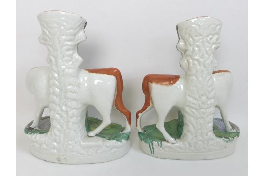 A pair of 19th century Staffordshire greyhound pen stands or ink wells, 11cm high, together with a - Image 9 of 13