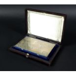 A Victorian silver card case by Sampson Mordan, London 1875, with engraved fleur de lys decoration