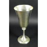 A George V silver goblet, of plain form with knopped stem and circular foot, James Dixon & Sons,