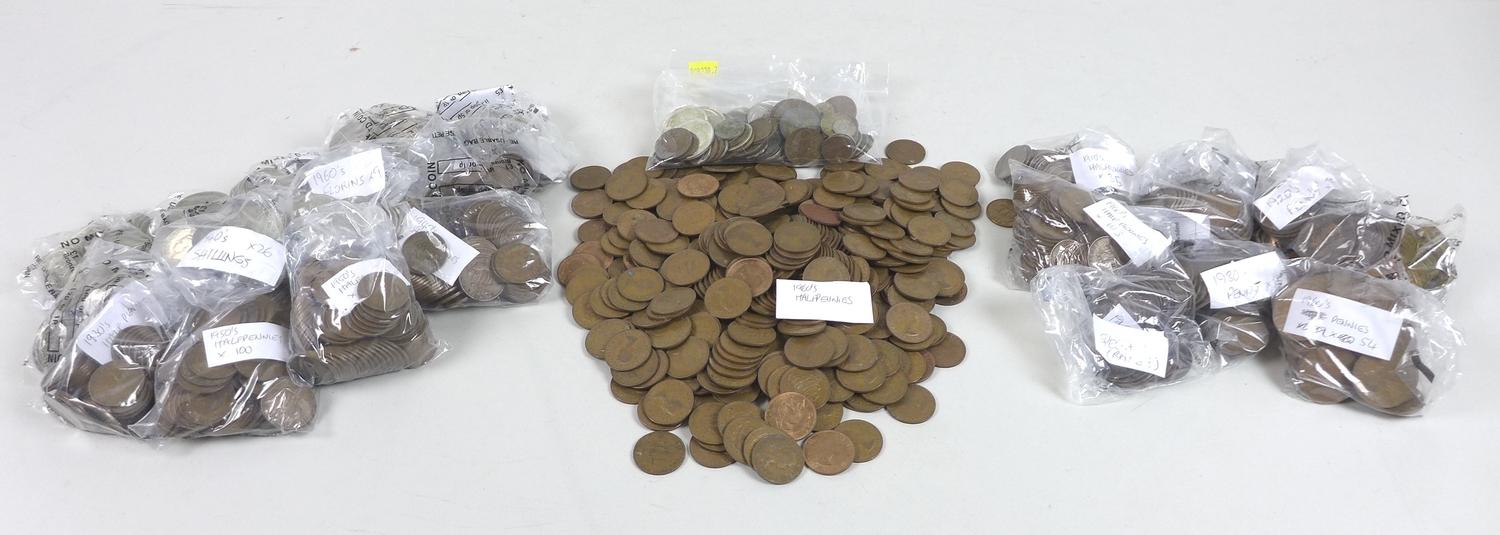 A large collection of coins, including some 19th century and later British, well circulated, - Image 5 of 8