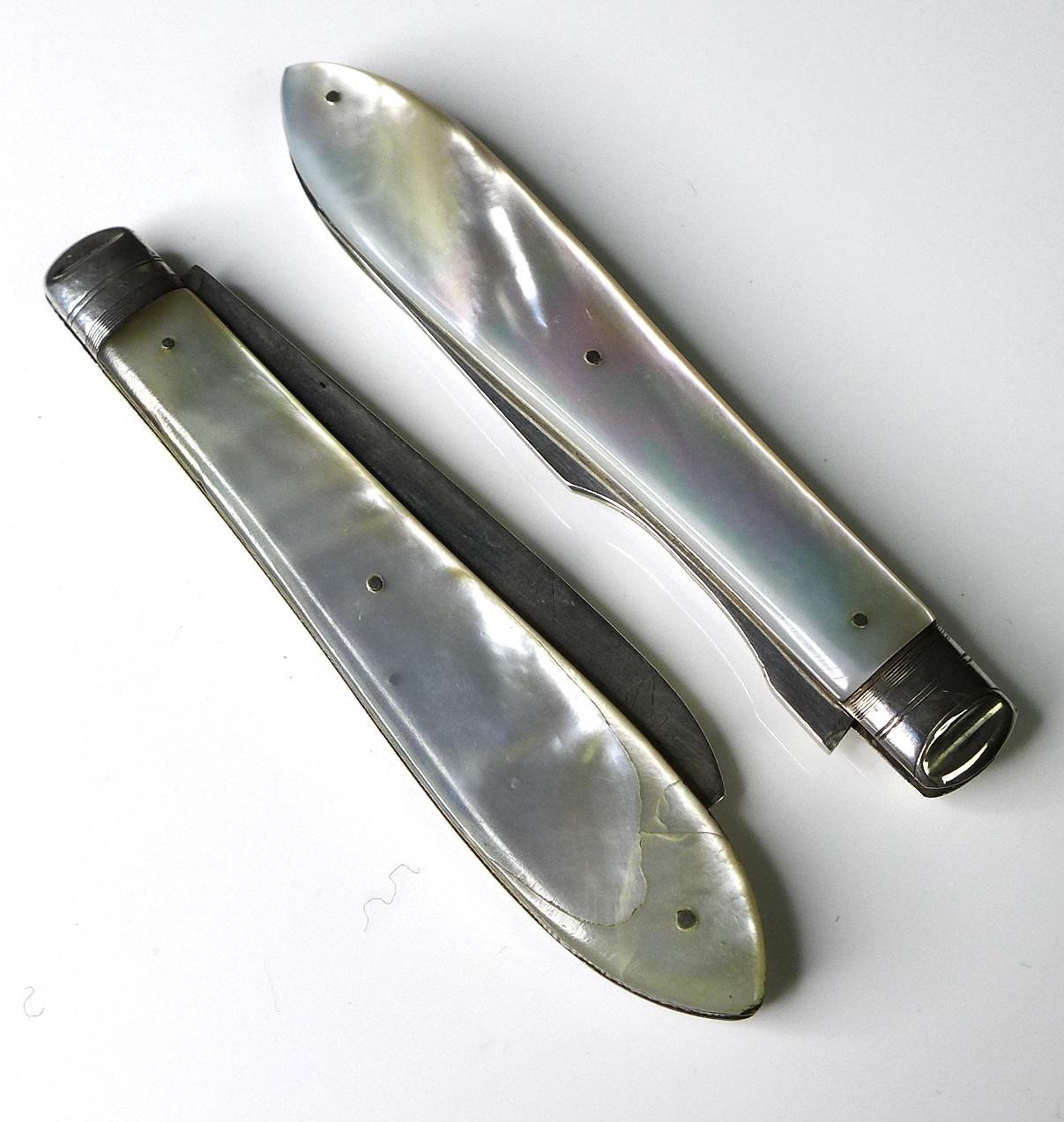 A cased set of folding silver and mother of pearl cutlery, comprising knife and fork. - Image 4 of 8