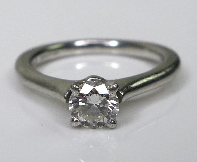 A platinum and diamond solitaire ring, the brilliant cut stone approximately 0.2ct, 4.5 by 4.5mm, - Image 2 of 5