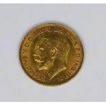 A George V gold half sovereign, 1918.
