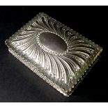 A Victorian Asprey silver trinket box, repousse decorated with spiral design, crimped edges,