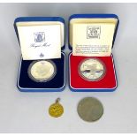A group of coins, comprising a Victoria old head gold sovereign, 1901, in pendant setting, 8.2g, a