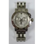 A Zodiac Chamelon stainless steel gentleman's diver's chronograph wristwatch, silvered dial with