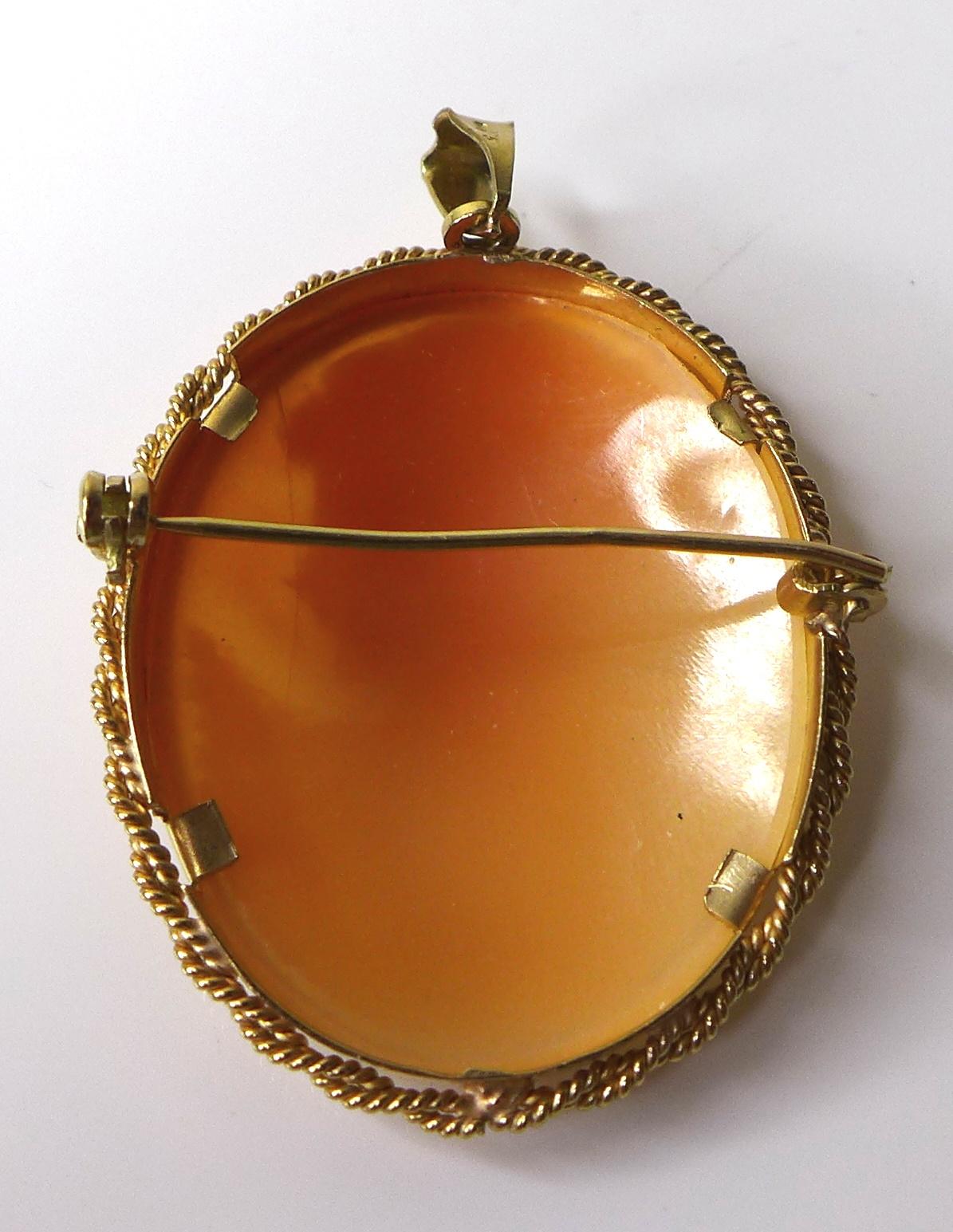 A 9ct gold mounted cameo brooch, 4 by 3.1cm, 6.4g. - Image 3 of 4