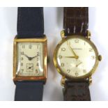 Two vintage 9ct gold cased gentlemen's wristwatches, comprising a Garrard wristwatch, circa 1960,