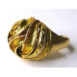 A 9ct gold ring of organic knot design, size L, 8.4g.