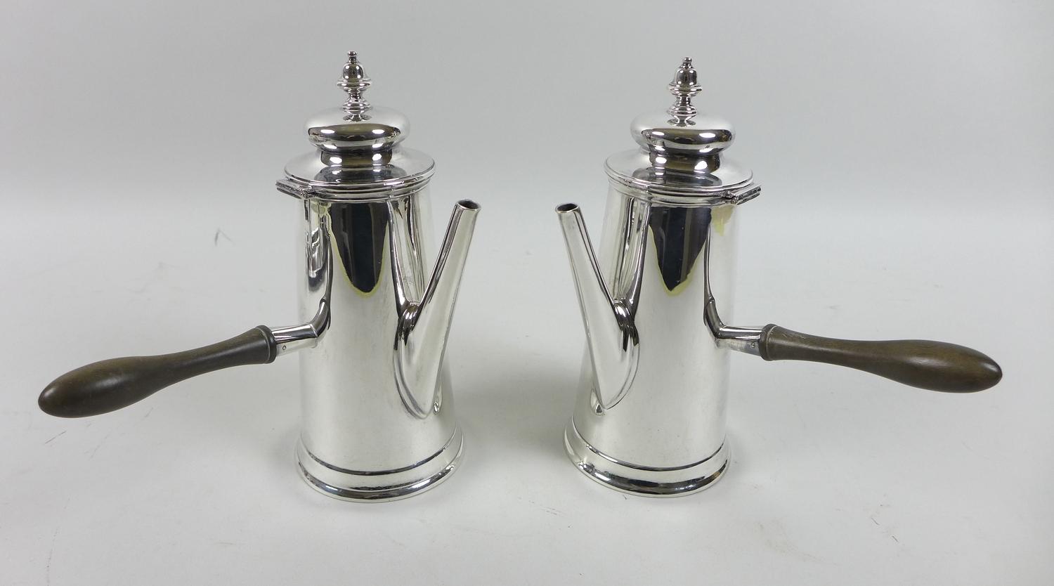 A mid 20th century silver plated hot chocolate set, by William Hutton & Sons, of tapering - Image 2 of 8