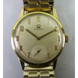 An Omega gold plated and steel cased gentleman's wristwatch, circa 1960, model 121.001-63,