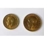 A George V gold sovereign, 1914, together with a George V gold half sovereign, 1911. (2)