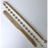 A group of 9ct gold jewellery, comprising a twist curb-link rope bracelet, approximately 19cm