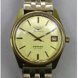 A Longines Five Star Admiral automatic gentleman's wristwatch, gold plated and steel backed, gold
