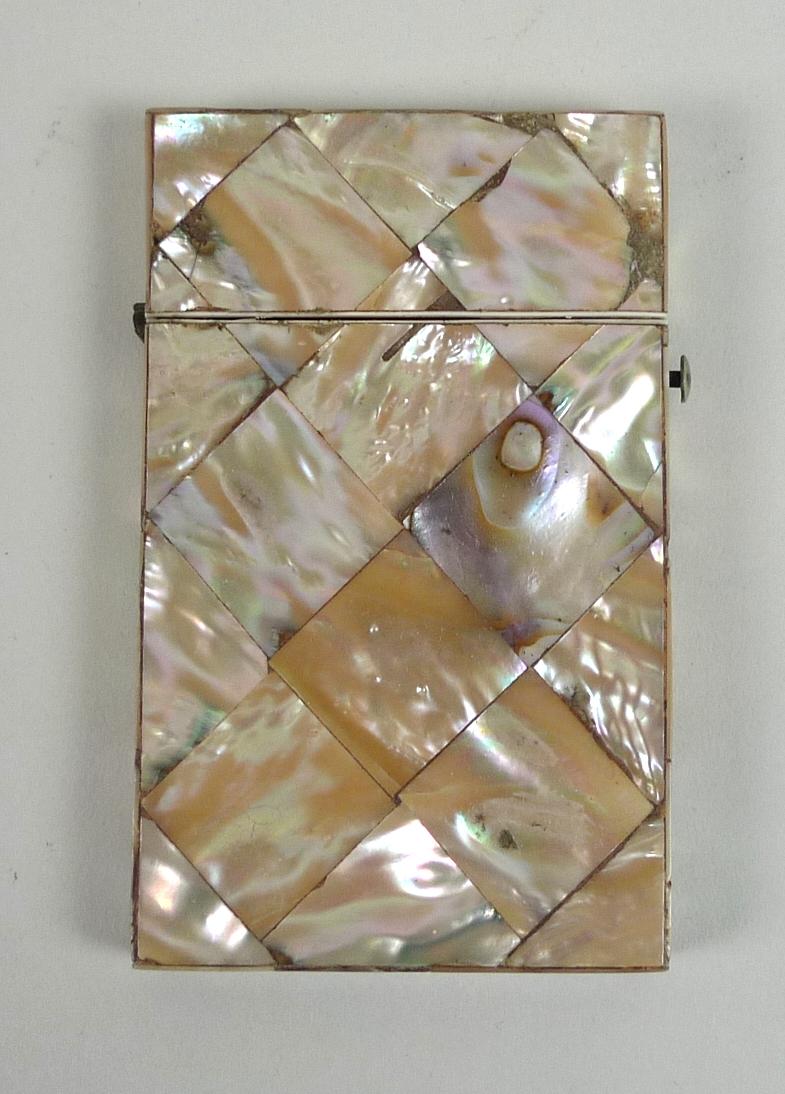 A group of three Georgian & Victorian card cases, comprising a Georgian tortoiseshell card case, - Image 5 of 11