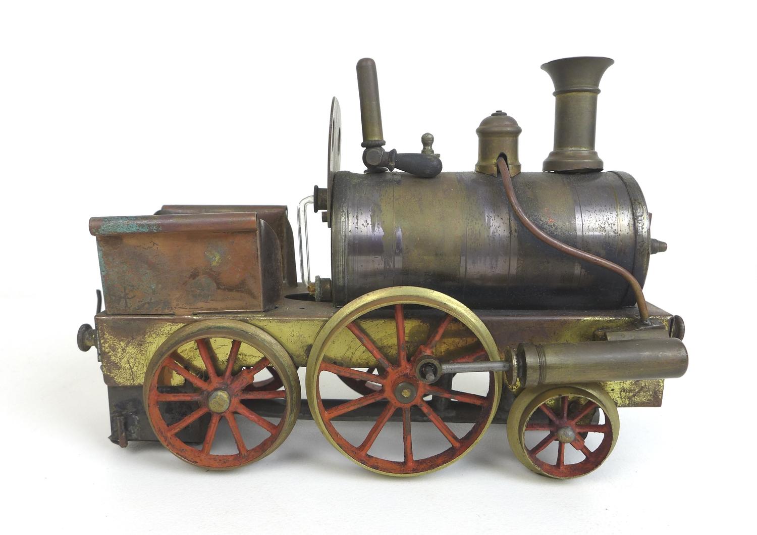 A live steam spirit fuelled 2-2-2 locomotive, possibly Stevens Model Dockyard or similar with twin - Image 2 of 7