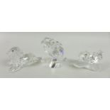 A group of three Swarovski Crystal animals, comprising The Turtledoves, 'Amour', Annual Edition