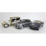 Three Franklin Mint precision models 1/24 scale Rolls Royce die-cast cars, comprising a 1911 Tourer,