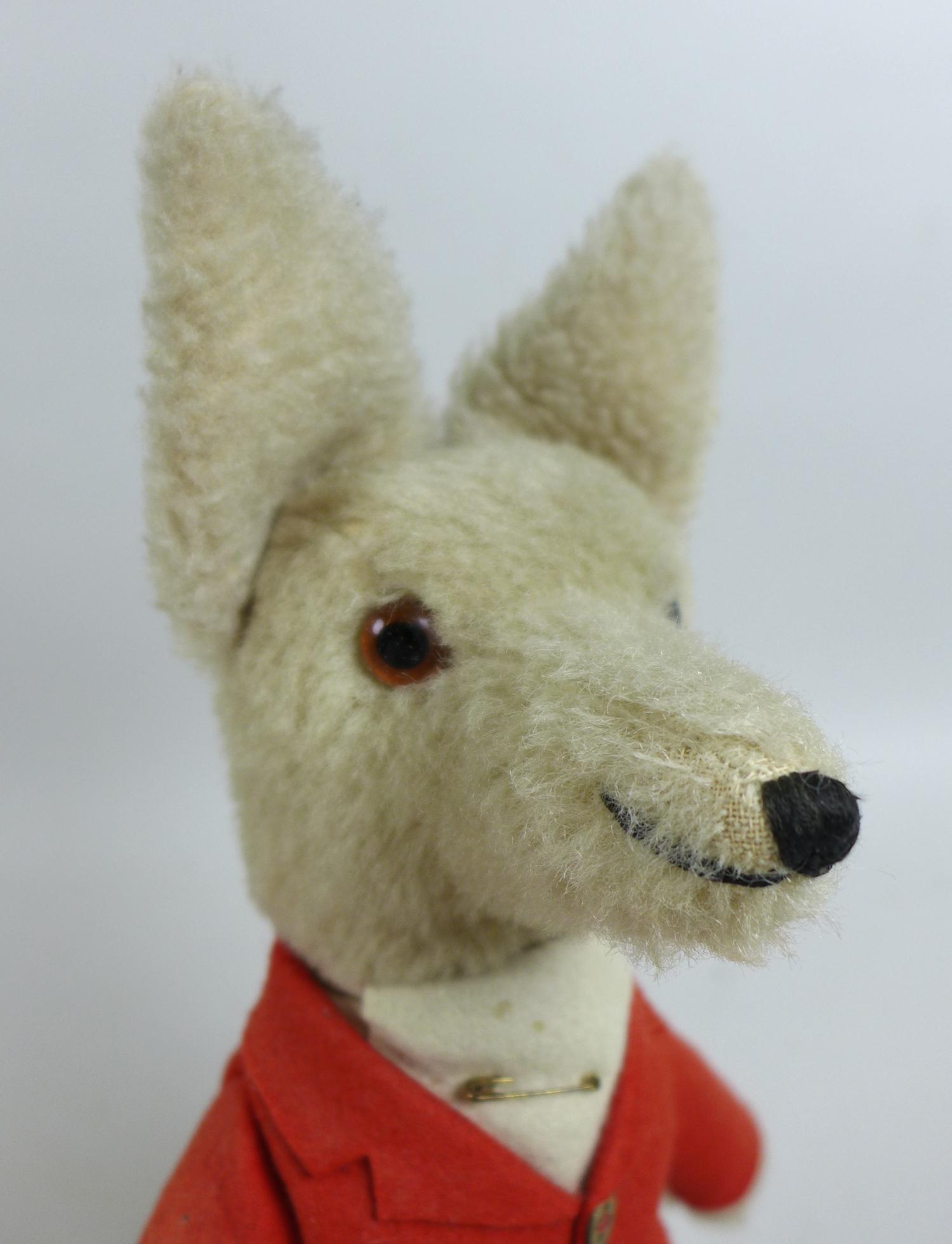 Two vintage soft toys, a fox wearing a hunting outfit with red jacket, 45cm long, and a Casa Roma - Image 6 of 12