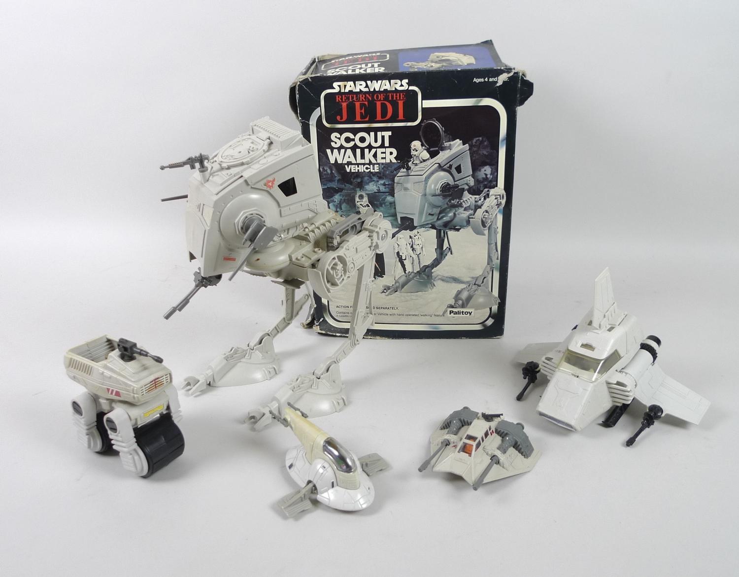 A 1982 Return of the Jedi toy Scout Walker model, with original box, together with toy other Star