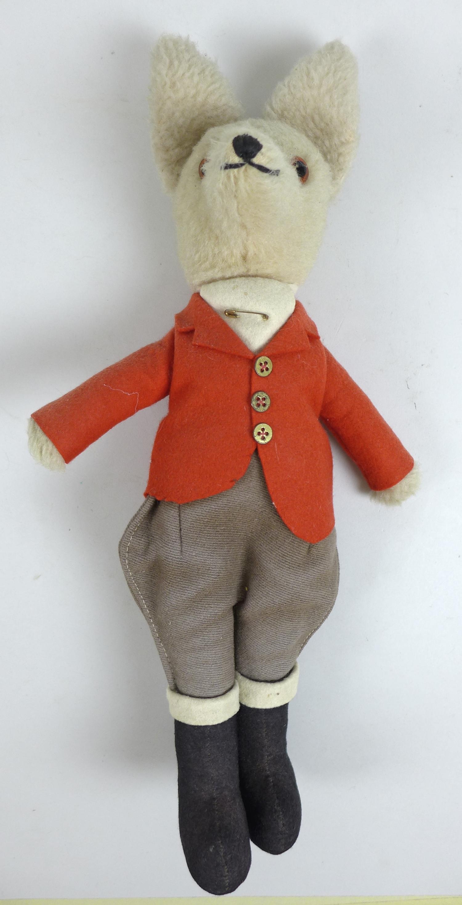 Two vintage soft toys, a fox wearing a hunting outfit with red jacket, 45cm long, and a Casa Roma - Image 3 of 12