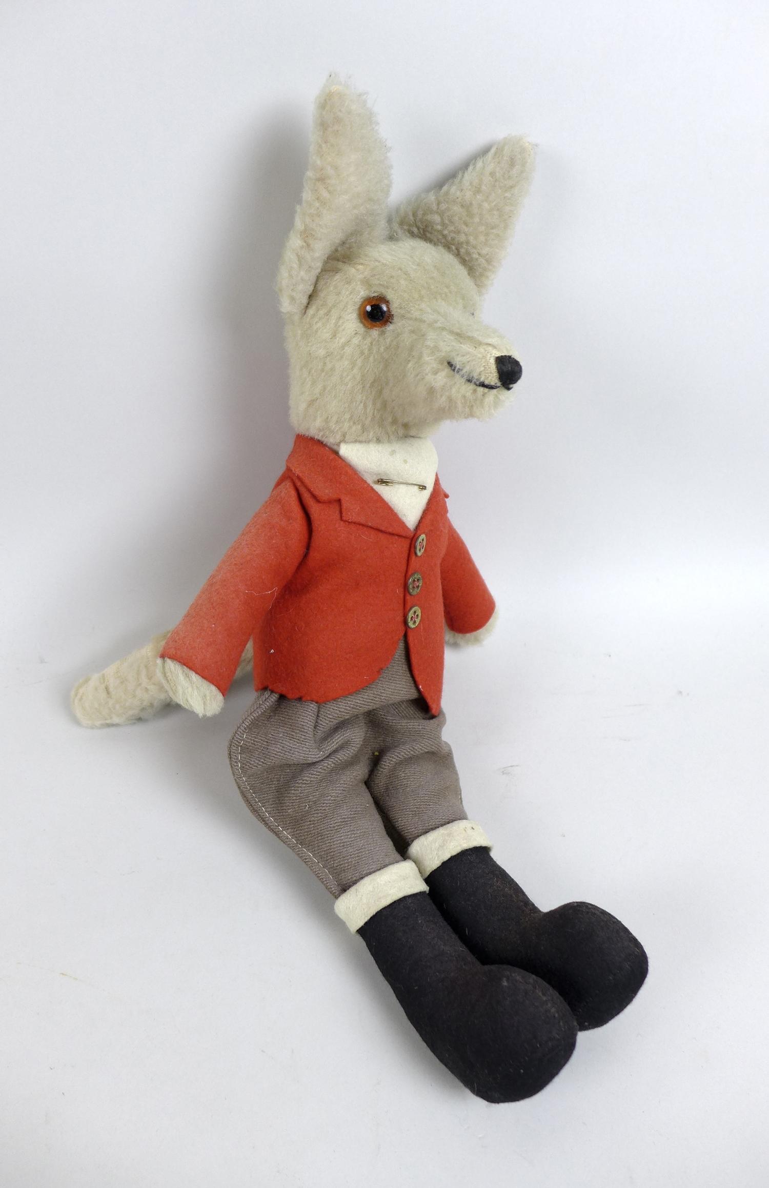 Two vintage soft toys, a fox wearing a hunting outfit with red jacket, 45cm long, and a Casa Roma - Image 2 of 12