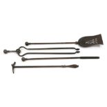 A set of three Victorian steel fire tool