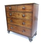 An early Victorian mahogany chest of fiv