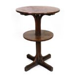 A bentwood two tier table, 51cm diameter