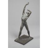 'Eclipse' Jacques Vanroose patinated bronze male nude, signed 'JV' Ltd edition 27/100, 91cm high.